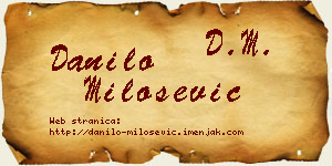 Danilo Milošević vizit kartica